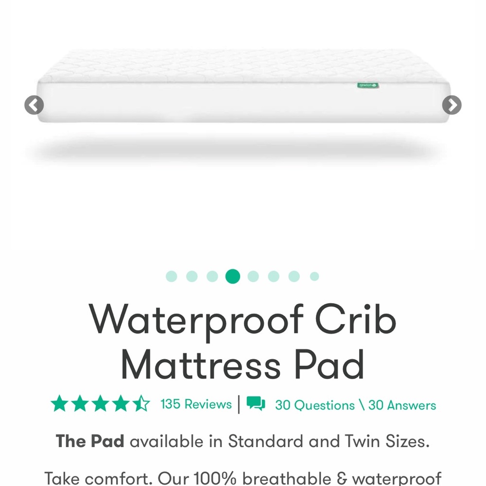 Newton Baby Waterproof Crib Mattress Pad- Never used.